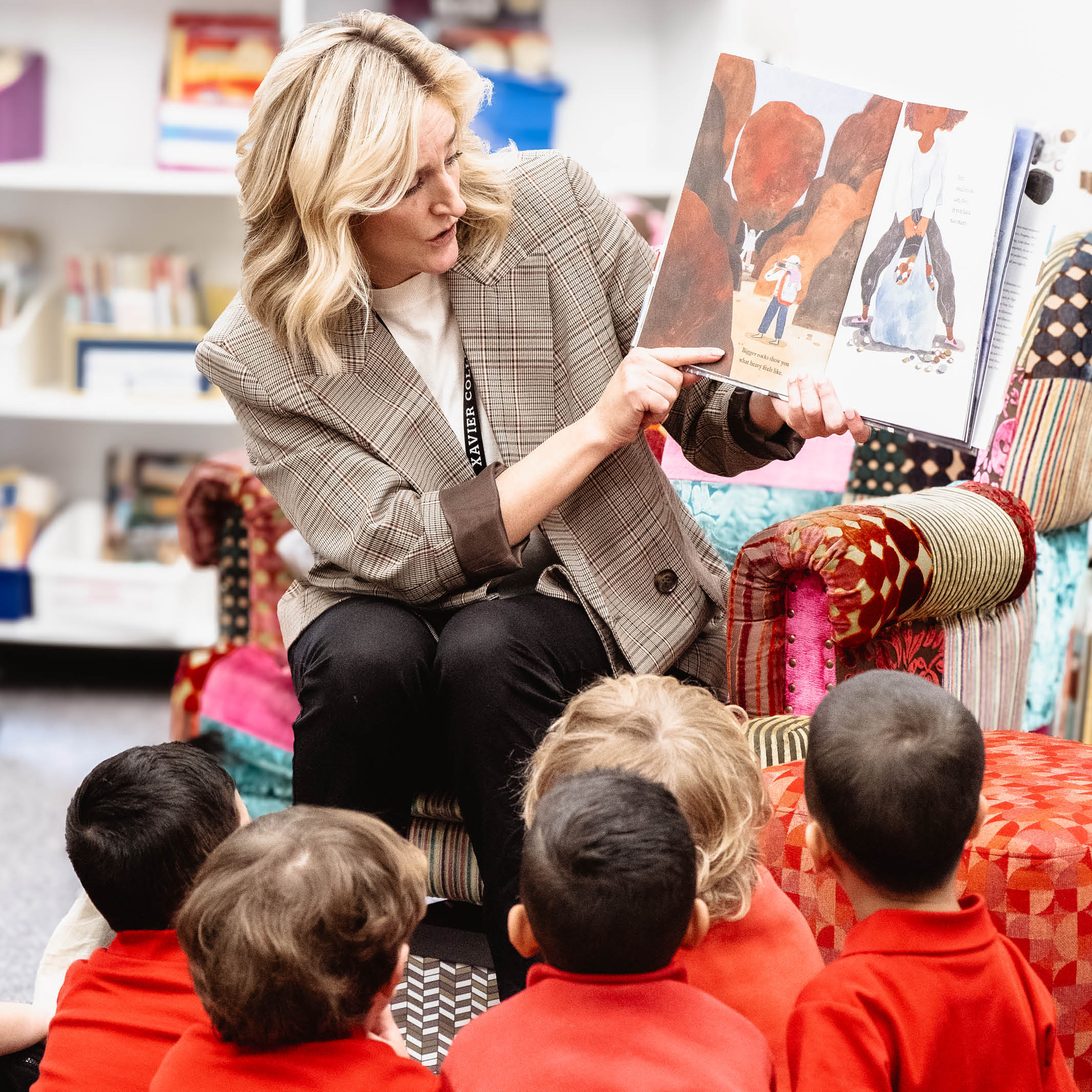 Book Week students reading a picture book
