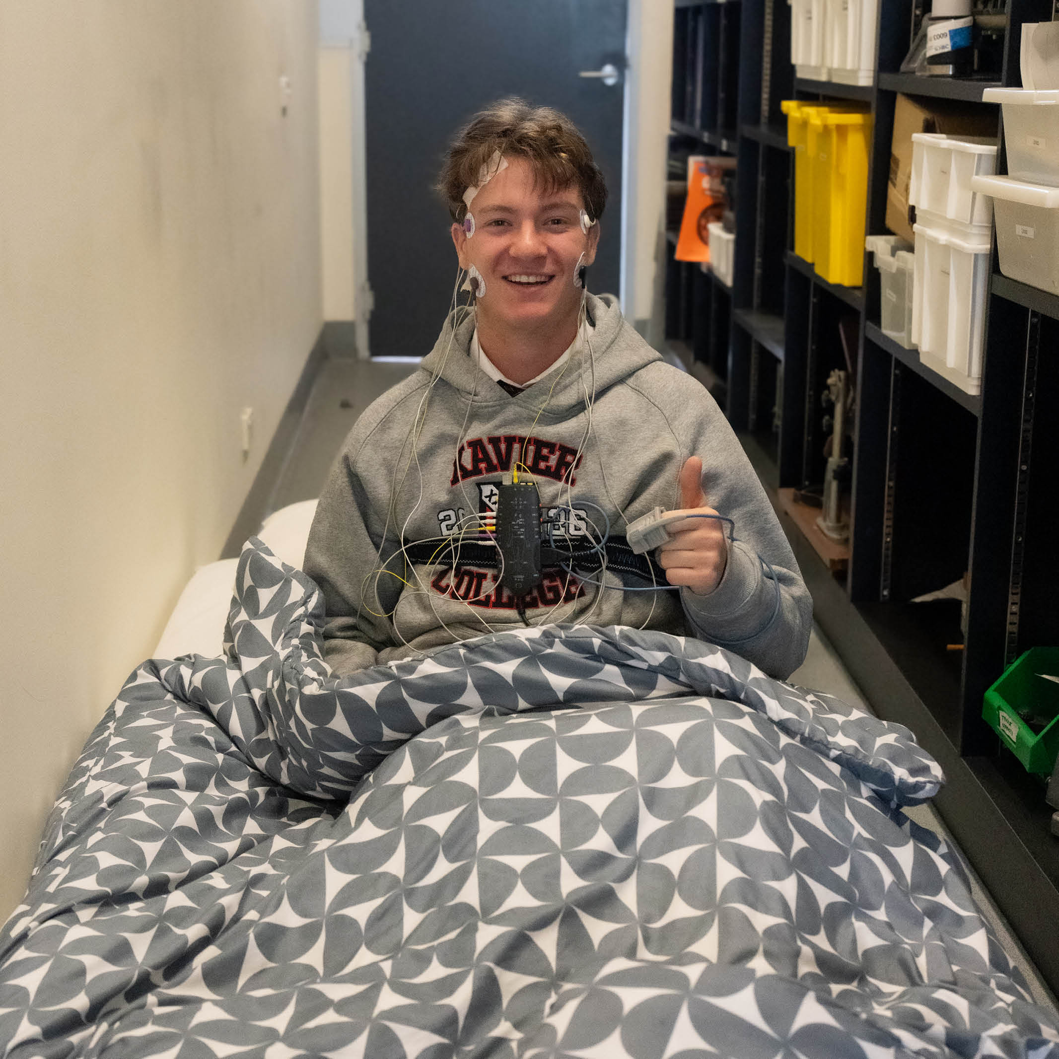 Xavier College students conduct sleep study